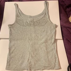 Gray embellished tank top
